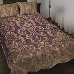 Vintage Western Damask Floral Print Quilt Bed Set