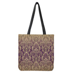Vintage Western Damask Floral Print Tote Bag