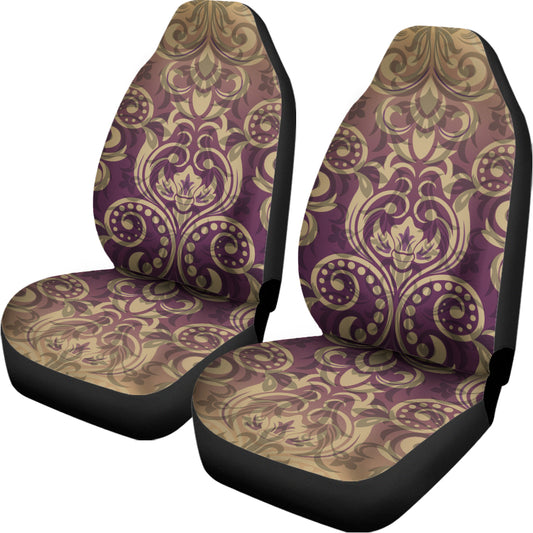 Vintage Western Damask Floral Print Universal Fit Car Seat Covers