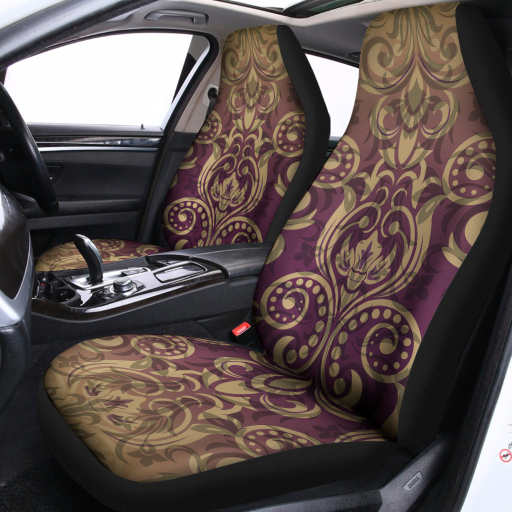 Vintage Western Damask Floral Print Universal Fit Car Seat Covers