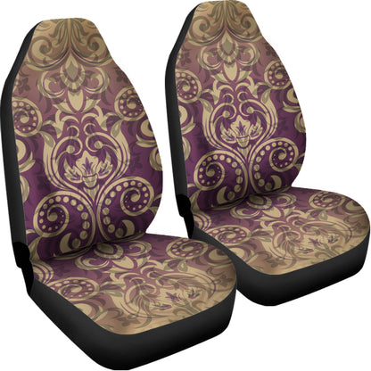 Vintage Western Damask Floral Print Universal Fit Car Seat Covers