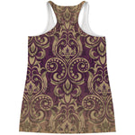 Vintage Western Damask Floral Print Women's Racerback Tank Top