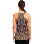 Vintage Western Damask Floral Print Women's Racerback Tank Top
