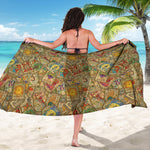 Vintage Wicca Tarot Card Print Beach Sarong Wrap