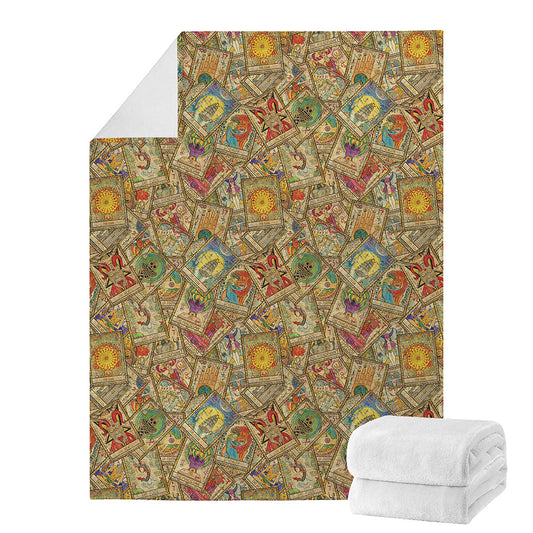 Vintage Wicca Tarot Card Print Blanket