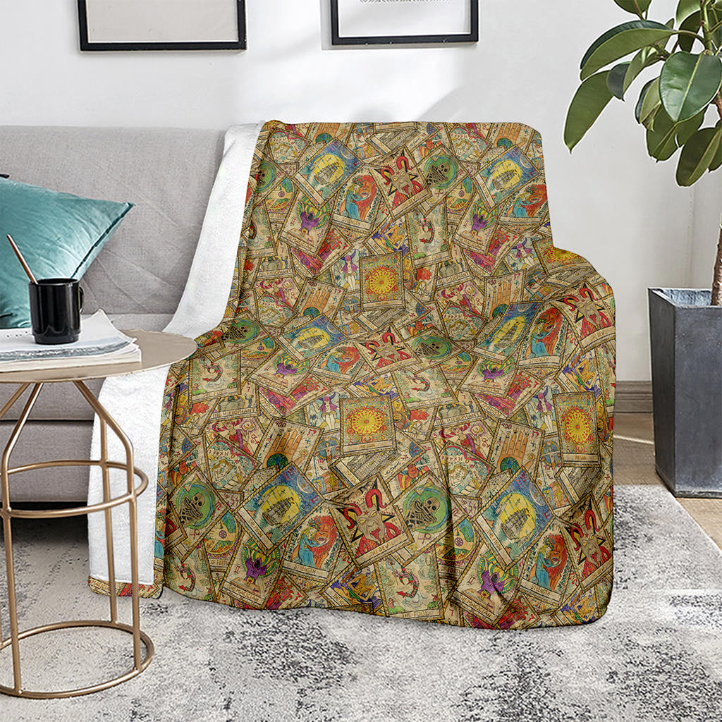 Vintage Wicca Tarot Card Print Blanket