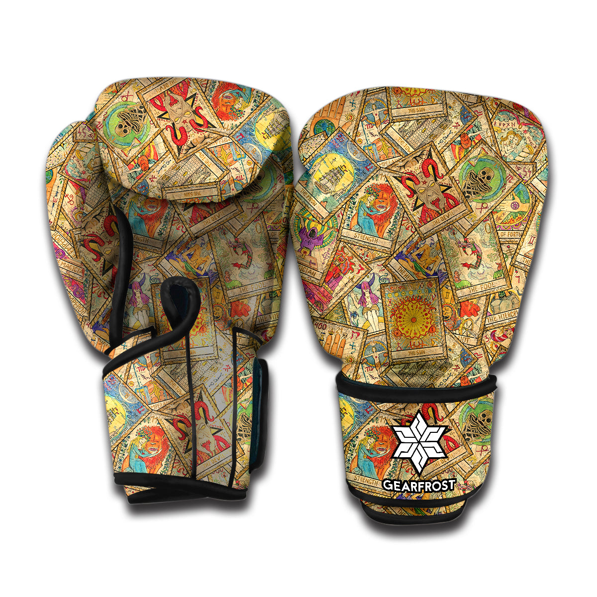 Vintage Wicca Tarot Card Print Boxing Gloves