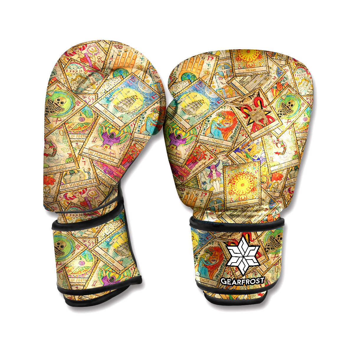 Vintage Wicca Tarot Card Print Boxing Gloves