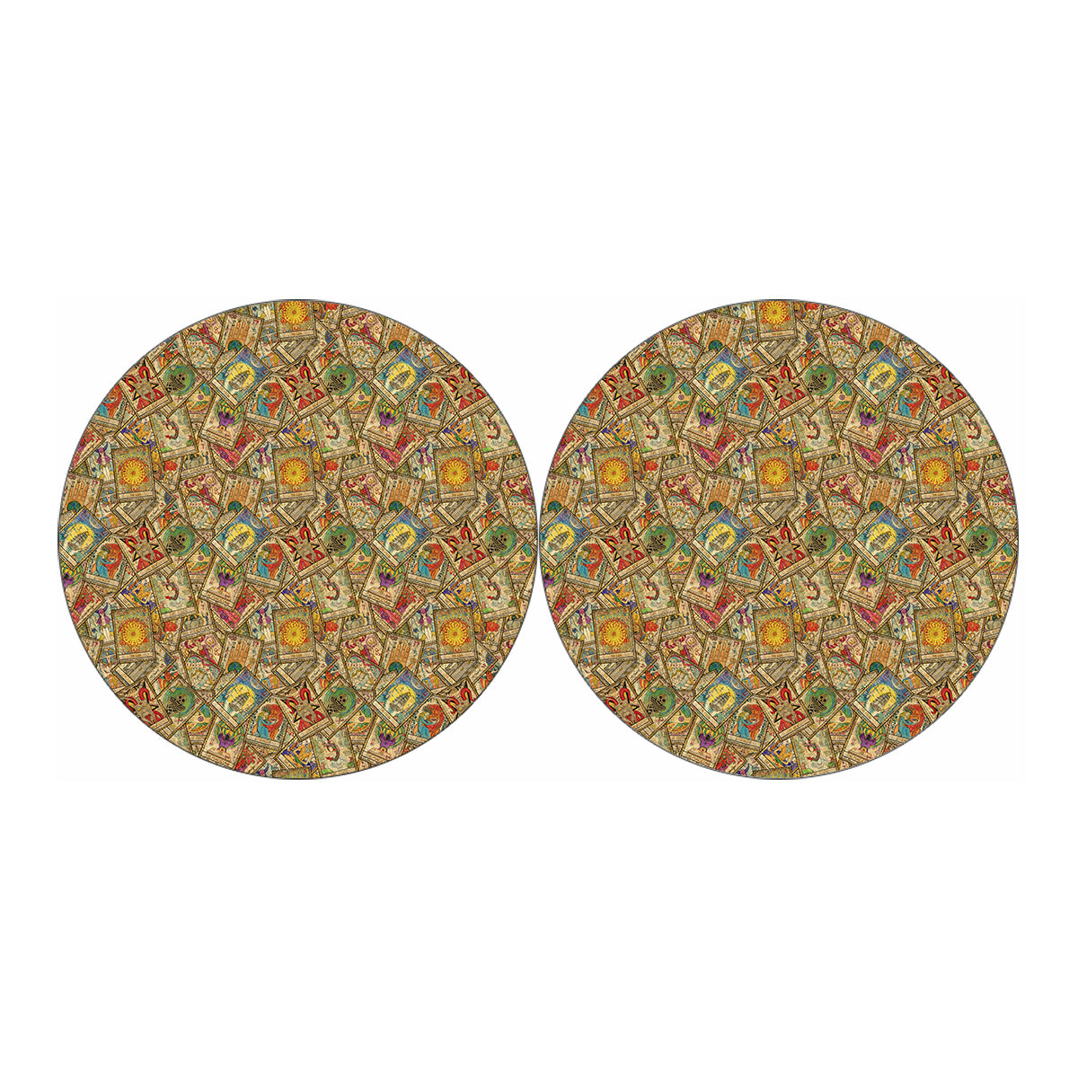 Vintage Wicca Tarot Card Print Car Coasters