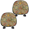 Vintage Wicca Tarot Card Print Car Headrest Covers