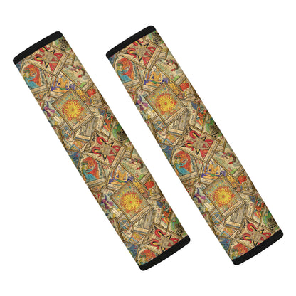 Vintage Wicca Tarot Card Print Car Seat Belt Covers