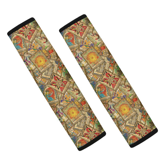 Vintage Wicca Tarot Card Print Car Seat Belt Covers
