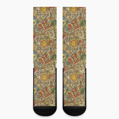 Vintage Wicca Tarot Card Print Crew Socks