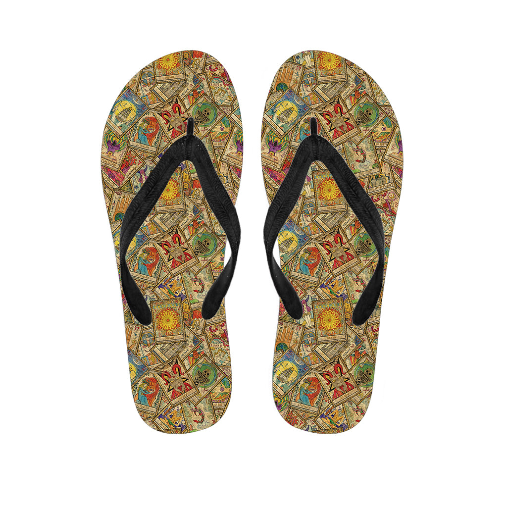 Vintage Wicca Tarot Card Print Flip Flops