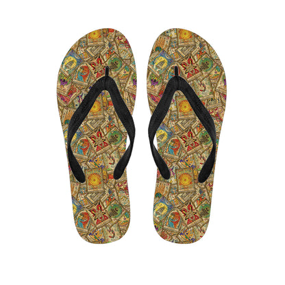 Vintage Wicca Tarot Card Print Flip Flops