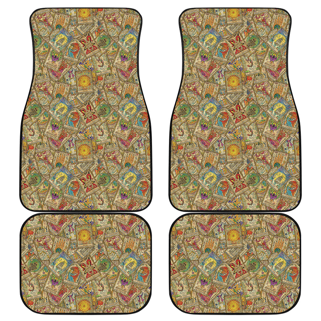 Vintage Wicca Tarot Card Print Front and Back Car Floor Mats