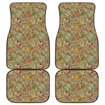 Vintage Wicca Tarot Card Print Front and Back Car Floor Mats