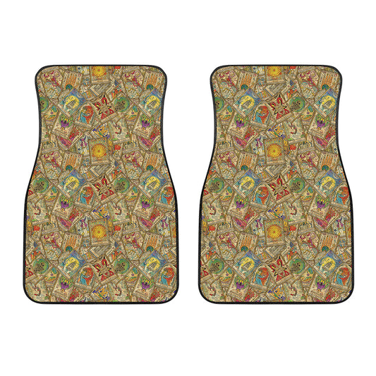 Vintage Wicca Tarot Card Print Front Car Floor Mats