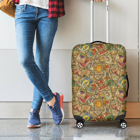 Vintage Wicca Tarot Card Print Luggage Cover