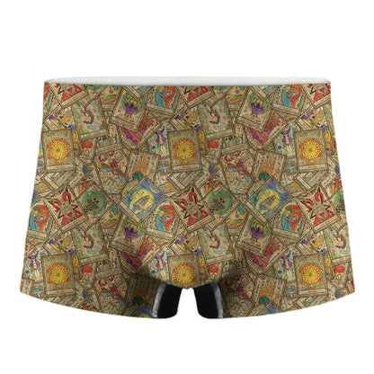 Vintage Wicca Tarot Card Print Men's Boxer Briefs
