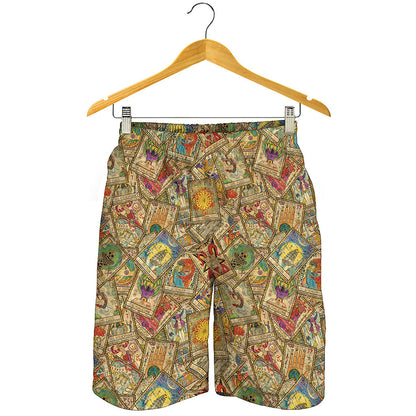 Vintage Wicca Tarot Card Print Men's Shorts