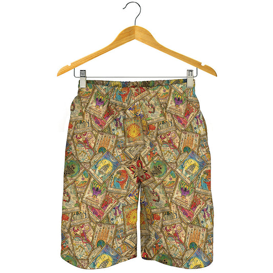Vintage Wicca Tarot Card Print Men's Shorts