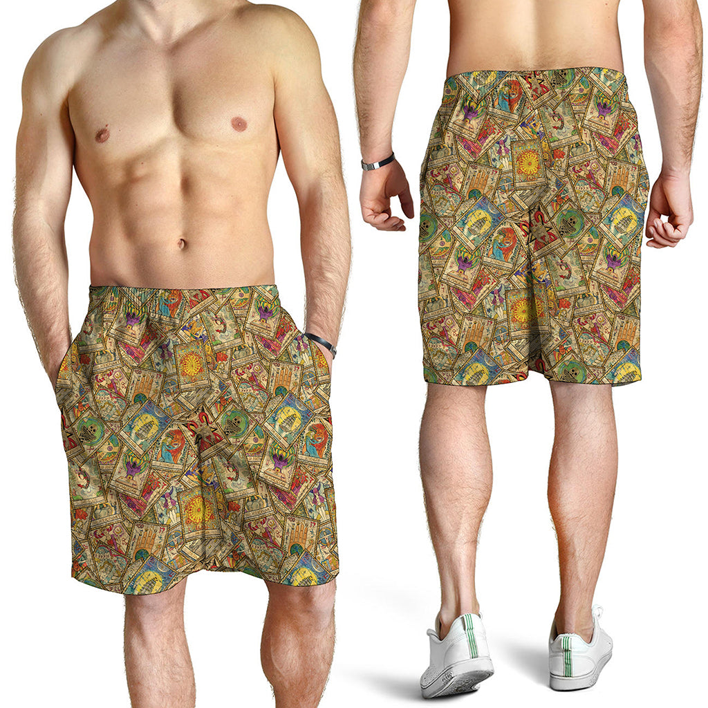 Vintage Wicca Tarot Card Print Men's Shorts