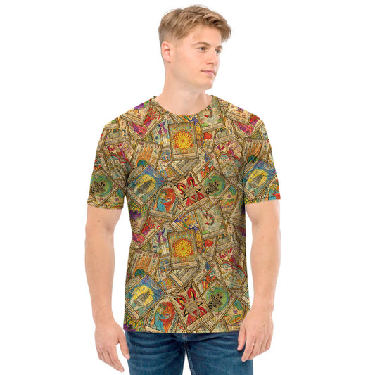 Vintage Wicca Tarot Card Print Men's T-Shirt