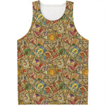 Vintage Wicca Tarot Card Print Men's Tank Top