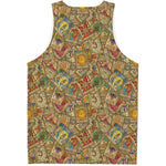 Vintage Wicca Tarot Card Print Men's Tank Top