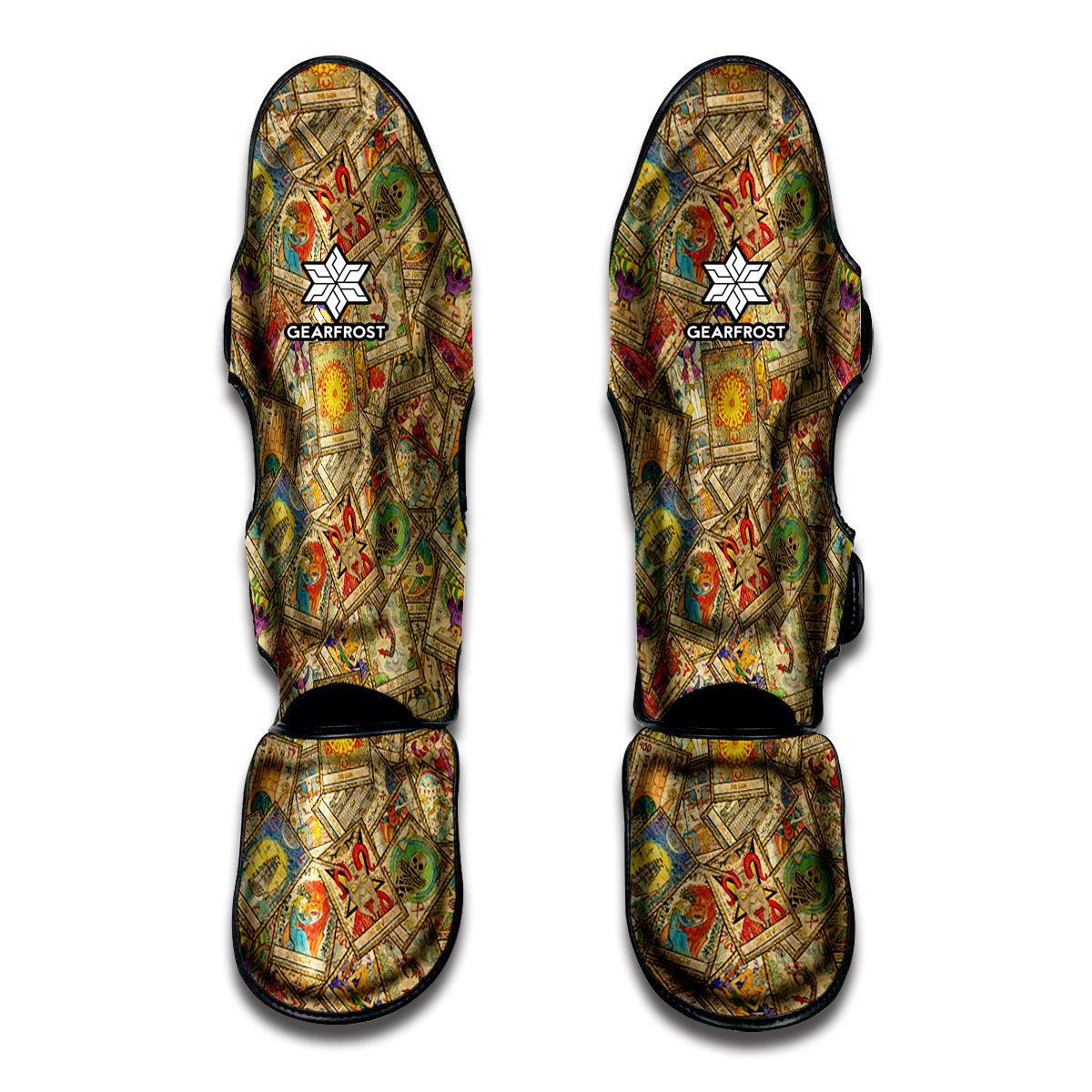 Vintage Wicca Tarot Card Print Muay Thai Shin Guard