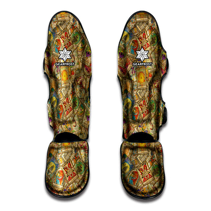 Vintage Wicca Tarot Card Print Muay Thai Shin Guard