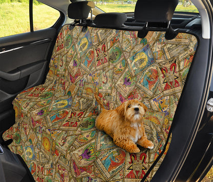 Vintage Wicca Tarot Card Print Pet Car Back Seat Cover