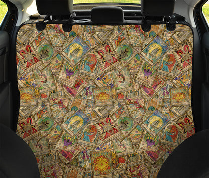 Vintage Wicca Tarot Card Print Pet Car Back Seat Cover