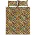 Vintage Wicca Tarot Card Print Quilt Bed Set
