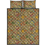 Vintage Wicca Tarot Card Print Quilt Bed Set