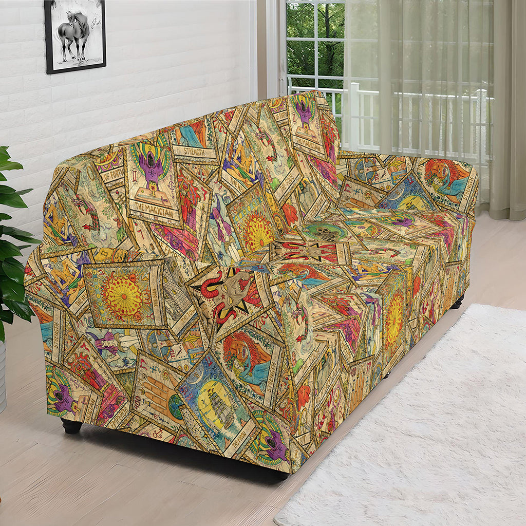Vintage Wicca Tarot Card Print Sofa Cover