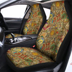 Vintage Wicca Tarot Card Print Universal Fit Car Seat Covers