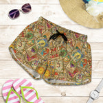 Vintage Wicca Tarot Card Print Women's Shorts