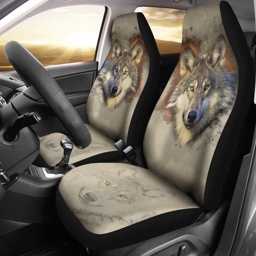 Vintage Wolf Universal Fit Car Seat Covers GearFrost