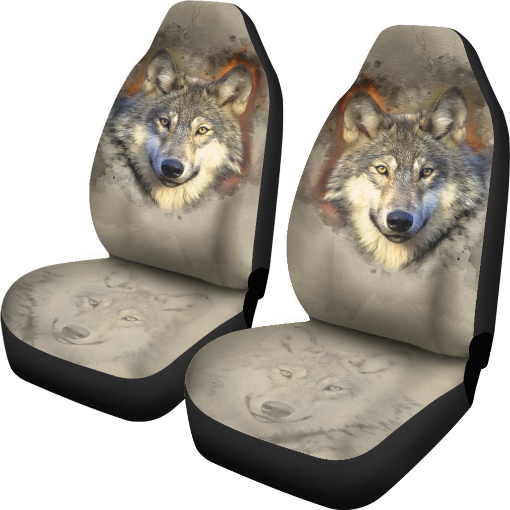 Vintage Wolf Universal Fit Car Seat Covers GearFrost