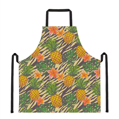 Vintage Zebra Pineapple Pattern Print Apron