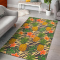 Vintage Zebra Pineapple Pattern Print Floor Mat