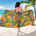 Vintage Zebra Pineapple Pattern Print Beach Sarong Wrap
