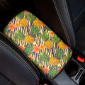 Vintage Zebra Pineapple Pattern Print Car Center Console Cover