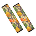 Vintage Zebra Pineapple Pattern Print Car Seat Belt Covers