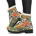 Vintage Zebra Pineapple Pattern Print Comfy Boots GearFrost