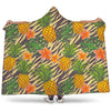 Vintage Zebra Pineapple Pattern Print Hooded Blanket