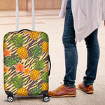 Vintage Zebra Pineapple Pattern Print Luggage Cover GearFrost