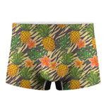 Vintage Zebra Pineapple Pattern Print Men's Boxer Briefs